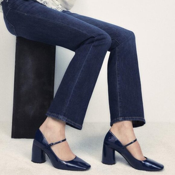 Zara PATENT LEATHER SHOES WITH WIDE HEEL SIZE USA 9 26.0 CM 1222/110/010 - Picture 1 of 3